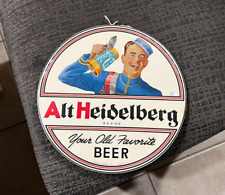 Alt Heidelberg Beer 9 Button Toc Sign Tin Over Cardboard Columbia Brg Tacoma Wa