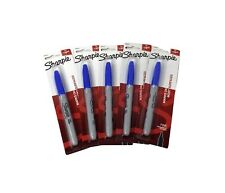Sharpie Blue Permanent Markers - Quick-drying Fade-resistant Ink 5 Packs