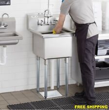22 Stainless Steel One Compartment Commercial Restaurant Sink 17 X 17 X 12