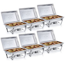 6 Pack 13.7qt Stainless Chafer Chafing Dish Buffet Set Bain Marie Food Warmer