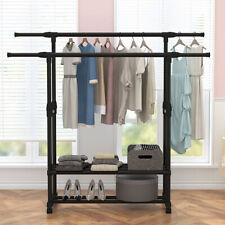 Double Rail Clothes Garment Rack 23 Layers Portable Commercial Grade Clothing