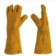 16 Inch Welding Gloves Heat Resistant Unibody Cow Split Leather Bbq Cooking
