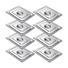 8 Pack 12 Size Steam Table Pan Lid 304 Stainless Steel Hotel Pan Cover 12.8 ...
