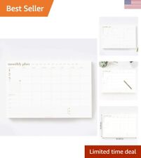 Gold Monthly Planner - Undated Desk Calendar For Organizing Scheduling Tasks
