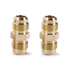 U.s. Solid 2pcs Brass Pipe Fitting Male Tube Coupler 38 Flare X 38 Flare
