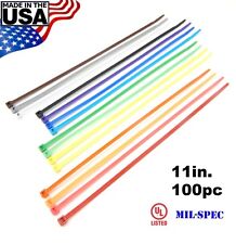 Color Zip Cable Ties 11 50lbs 100pc Made In Usa Nylon Wire Tie Wraps