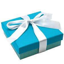 Wholesale Lot 24 Aqua Striped Square Jewelry Packaging Gift Boxes