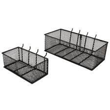 2-pack Pegboard Baskets Steel Wire Mesh Tool Garage Wall Mount Storage Organizer