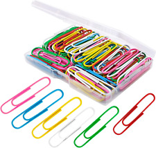 Paper Clips 100pcs 2 Inch Large Paper Clips Assorted Colored Coated Jumbo Big