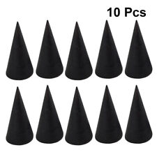 10pcs Natural Wooden Ring Jewelry Display Rack Holder Cone Shape Organizer Shop