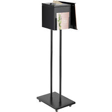 Vevor Floor Standing Suggestion Box Donation Box W Stand Rolling Wheels Black