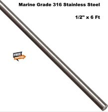 Marine Grade 316 Stainless Steel Rod Round Solid Stock 12 X 6 Ft Unpolished