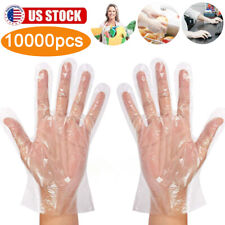 10000pc Poly Gloves Hdpe Clear Plastic Disposable Work Pe Latex Vinyl Free Large