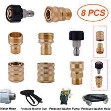 8pcs Pressure Washer Adapter Set Quick Connect For M22 38 Hose Washer Gun 12