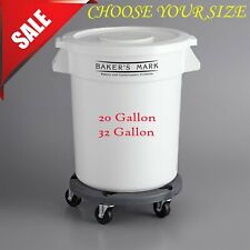Choose Gallon Cup Round White Flat Top Mobile Ingredient Storage Bin With Lid