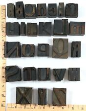 Vtg Letterpress Wood Type Printer Block Full Alphabet Letters A-z Large Lot 1