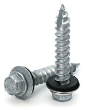 14 Hex Washer Head Roofing Screws Mechanical Galvanized Unpainted Finish