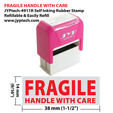 Fragile Handle With Care Jyp 4911r Self Inking Rubber Stamp Red Ink