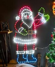 Led Santa Claus Neon Light Sign Animated Christmas Decor Indoor Outdoor Xmas