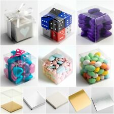 Clear Cube Favour Box Pvc Acetate Transparent Chocolate Sweets Cup Cake Wedding