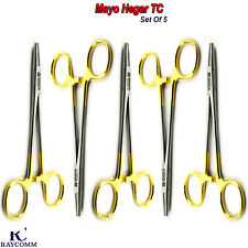 Surgical Mayo Hegar Needle Holders Tc Serrated Suture Veterinary Tools Set Of 5
