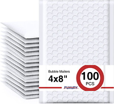 Small 4x8 Bubble Mailer 100 Pack White Card Bubble Mailers Opaque Padded Poly Ma