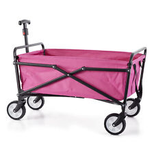 Seina Steel Compact Collapsible Folding Outdoor Portable Utility Cart Pink