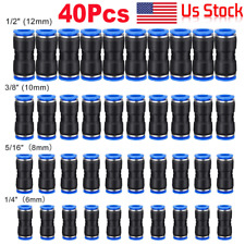 40set Pneumatic Quick Connectors Air Line Fitting For 14 516 38 12 Inch Tube