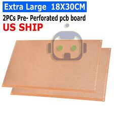 2pcs Prototype Perforated Pcb Universal Bread Board 18 X 30cm Sigle Side Copper