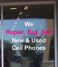 We Repair Buy Sell Cell Phone Business Vinyl Decal Sticker Window Lettering