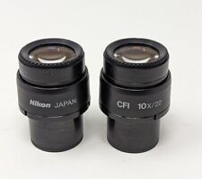 Pair Of Nikon Cfi 10x22 Microscope Eyepieces Eclipse Te300 Inverted Microscope