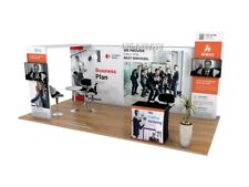 Tradeshow Display Booth 20ft Custom Graphic Print Two Tv Support Exhibition E8