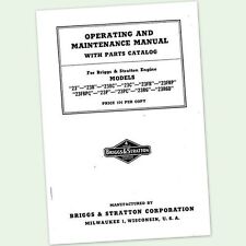 Briggs And Stratton Model 23bc 23fb Engine Owners Operators Parts Manual 