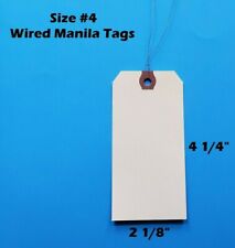 Pack Of 100 Size 4 Manila Inventory Shipping Hang Tags With Wire 4 14 X 2 18
