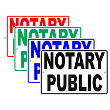 Notary Public Authorized Persons Advertising Novelty Notice Aluminum Metal Sign