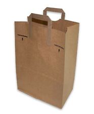 50 Paper Retail Grocery Bags Kraft With Handles 12x7x17