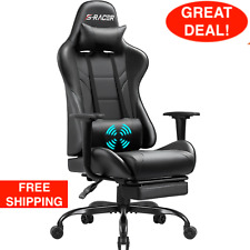 Gaming Chair Massage Office Chair High Back Pu Leather Chair With Footrest