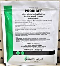 Prohibit Oral Wormer Drench Water Sheep Cattle 52gm Levsole Levamisole New Label