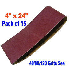 15x Mix 4 X 24 Sanding Belts Aluminium Oxide 4080120 Grit Sander Abrasive