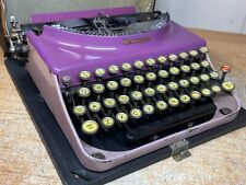 1929 Remington Pinkpurple Antique Portable Typewriter Working W New Ink Case