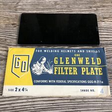Rare Vintage Glenweld Welding Welder Glass Filter Plate Size 2 X 4 14 Shade 4