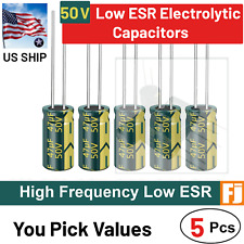 5 Pcs 50v Low Esr High Frequency Electrolytic Capacitors You Pick Us Ship