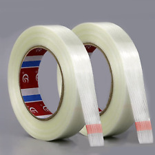 Mono Filament Strapping Tape 2 Roll 12 Inch X 60 Yds Heavy Duty Transparent