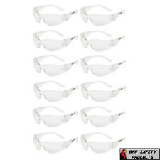 12 Pair Pack Protective Safety Glasses Clear Lens Work Uv Ansi Z87 Lot Of 12