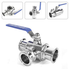 3-way Ball Valve 2 Sanitary Ball Valve Tri Clamp Stainless Steel 304 For Food