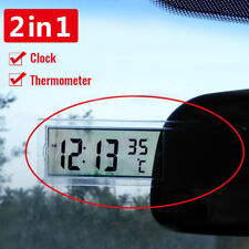 Car Lcd Digital Display Sucker Type Clock Thermometer Temperature Accessories