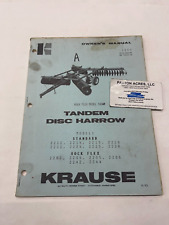 Owners Manual For Krause Tandem Disc Harrow 2212 2214 2215 2216 2222 2224 2225 A