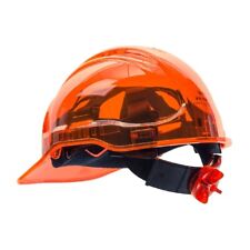 Portwest Pv60 Peak View Vented Ratchet Work Safety Hard Hat Translucent Hi Vis