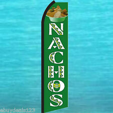 Nachos Green Swooper Flag Tall Flutter Feather Vertical Advertising Sign Banner