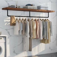 Clothes Rack Industrial Pipe Wall Mounted Garment Rack Hanging Rodcloset Storage